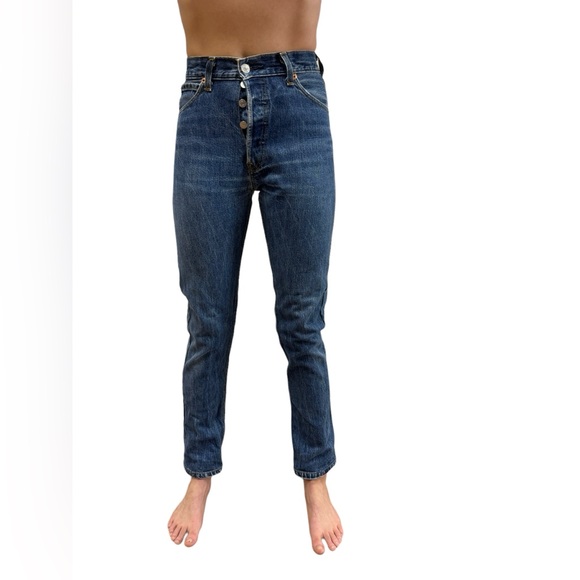 Levi's Redone 23" Button Fly Distressed Straight Leg Jeans - Picture 8 of 12